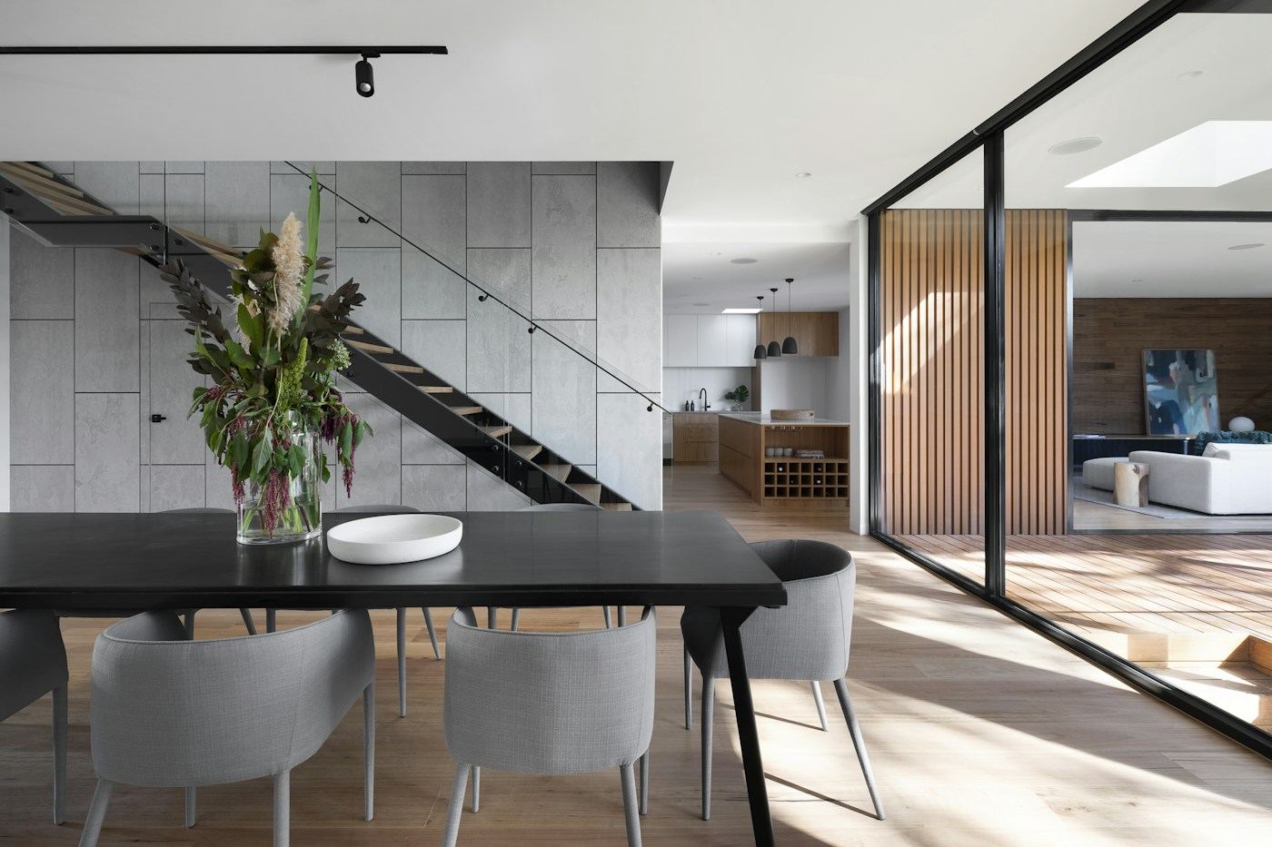 A bright kitchen and dining space